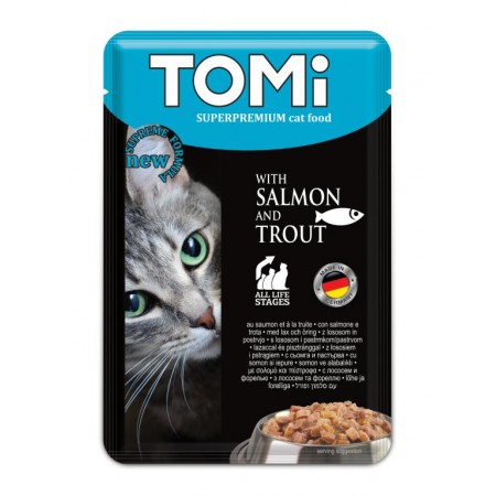 Tomi Salmon & Trout ЛОСОСЬ и ФОРЕЛЬ влажный корм для кошек 100 г (465158)